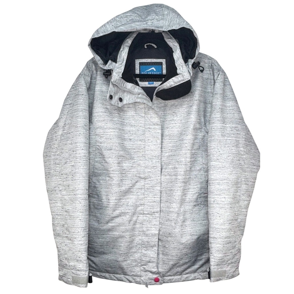 Polar Edge Ski Jacket Gray Hooded Insulated Wind Water Resistant Snow Womens XL
